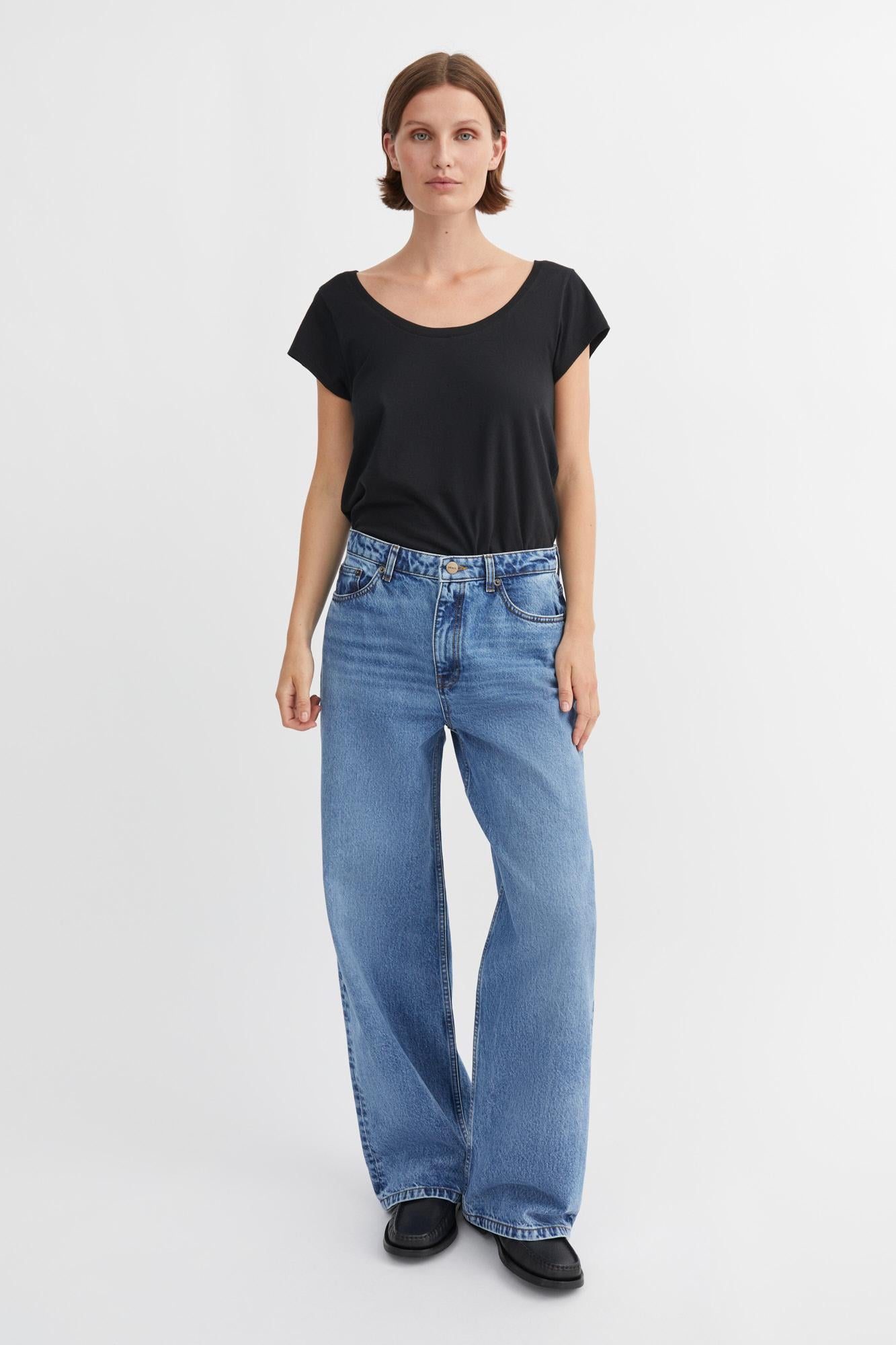 Willow Wide Jeans, Worn Mid Blue