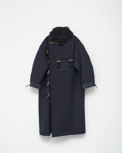 Heavy Wool Officer Coat, Navy