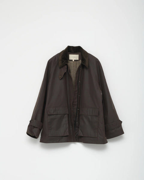 Oilskin Mac Jacket, Dark Brown