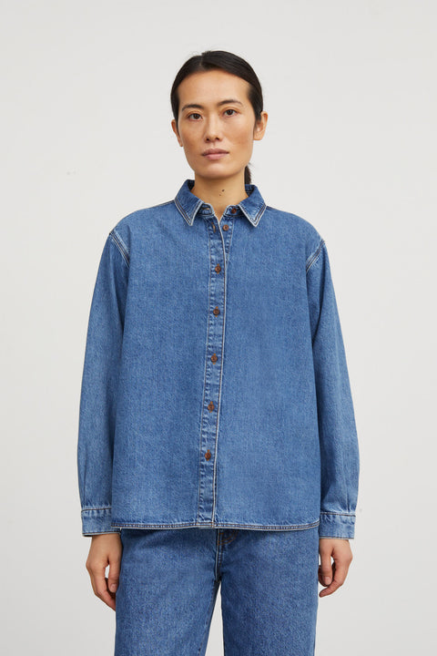 Millington Shirt, Washed mid Blue