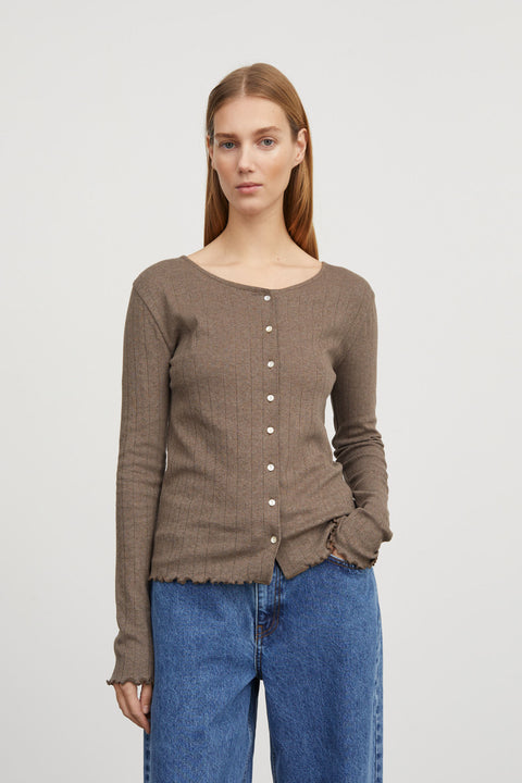 Edie cardigan, Brown Melange