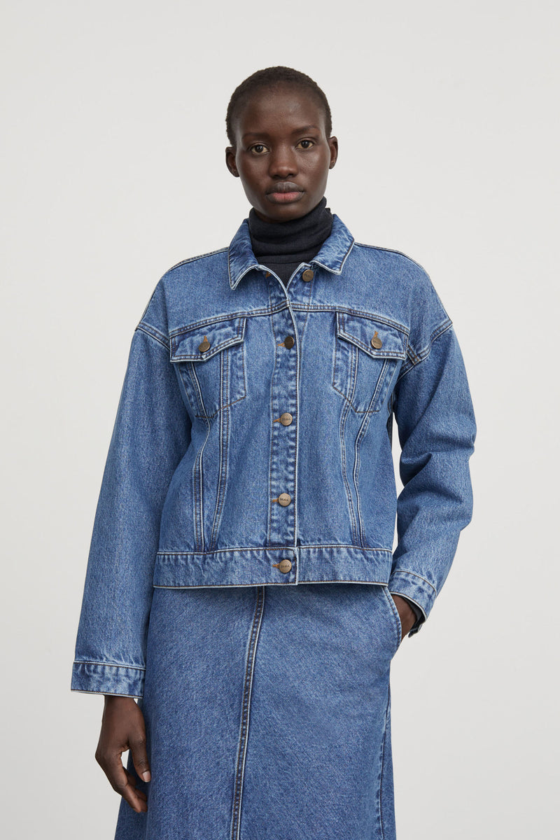 Inger Denim Jacket, Washed mid Blue