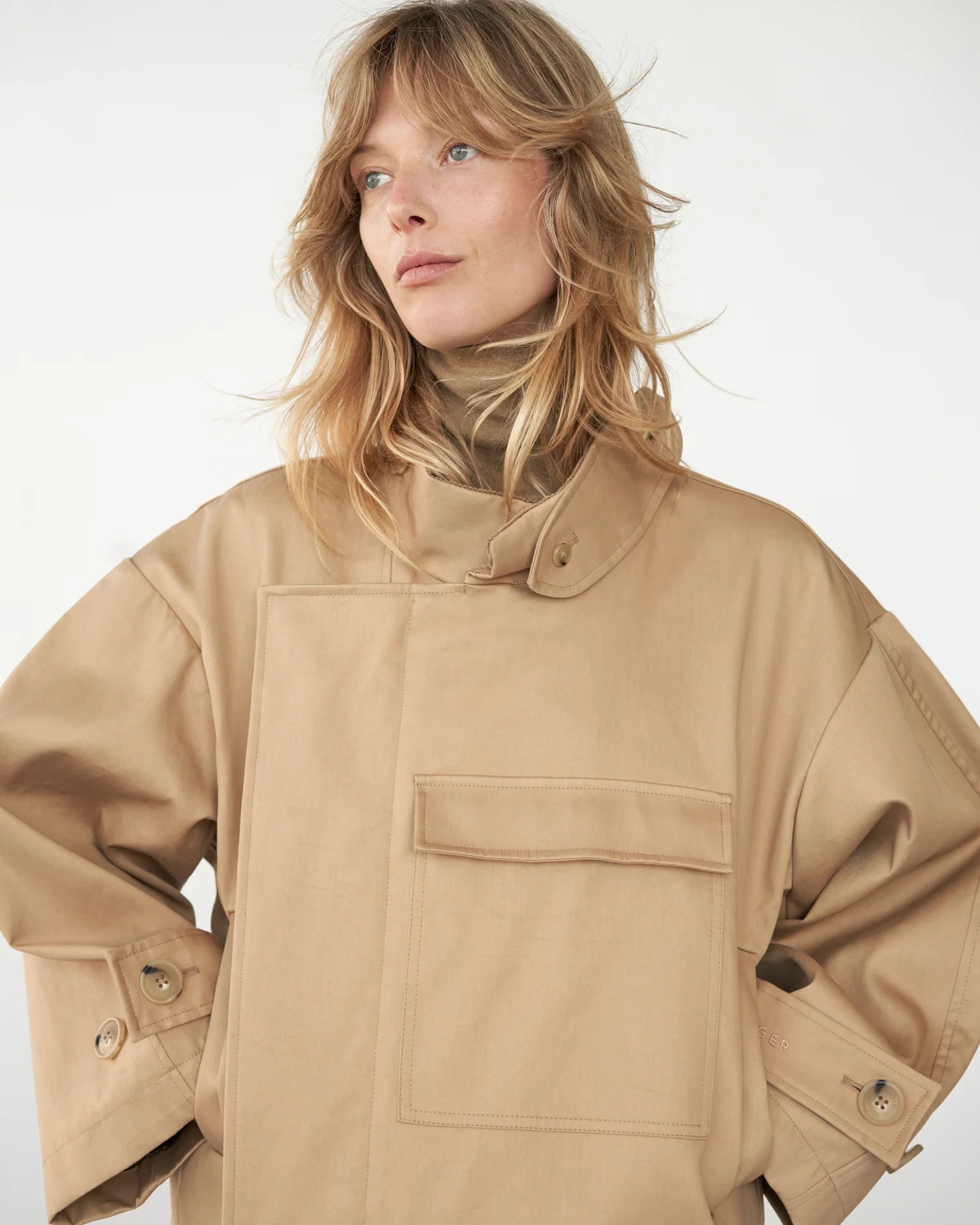 Water resistant Coat, Beige