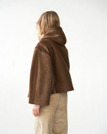 Klippan Boiled Wool Hooded Jacket, Brown