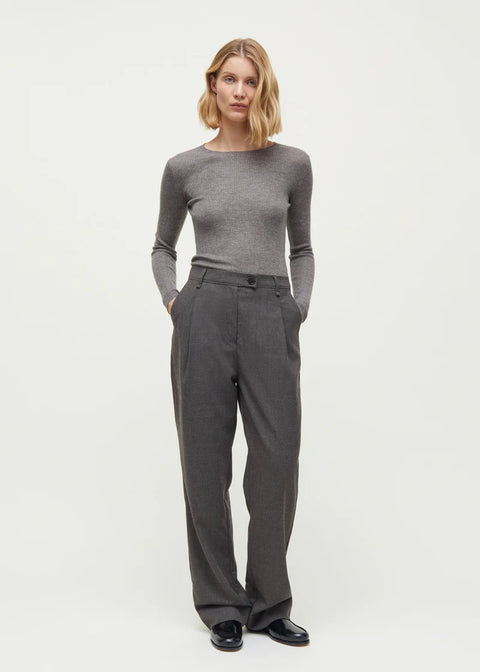 Balder pant fine wool, Brownie Melange