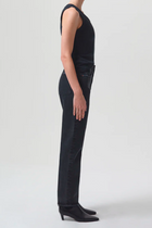 90's Pinch Waist High Rise Straight in Black Tea