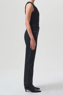 90's Pinch Waist High Rise Straight in Black Tea