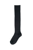 HK0116 Merino Wool Ribbed High Socks, Charcoal