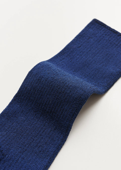 Cotton Rib Socks, Midnight Blue