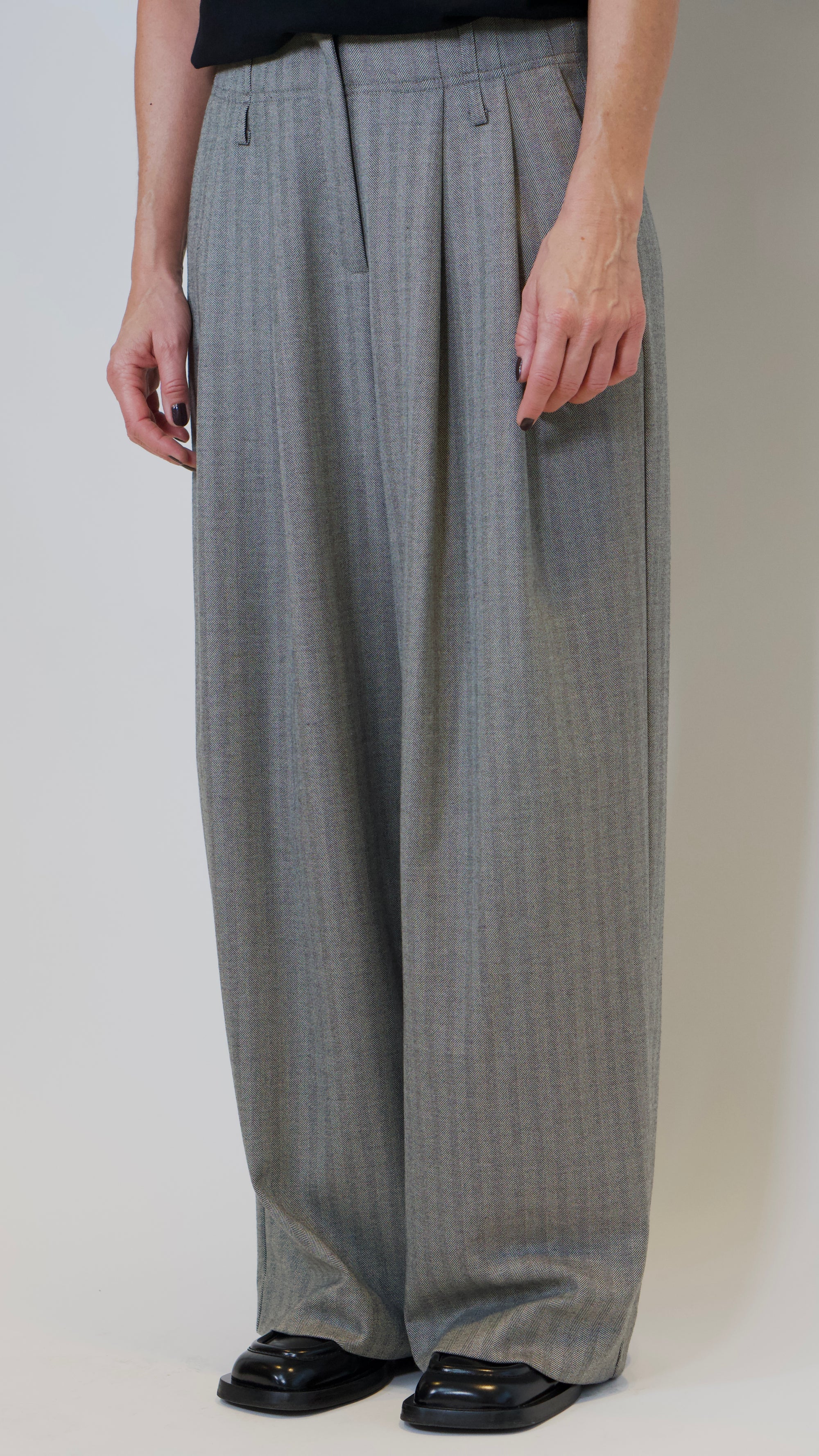 LouLou Pants, Herringbone Grey