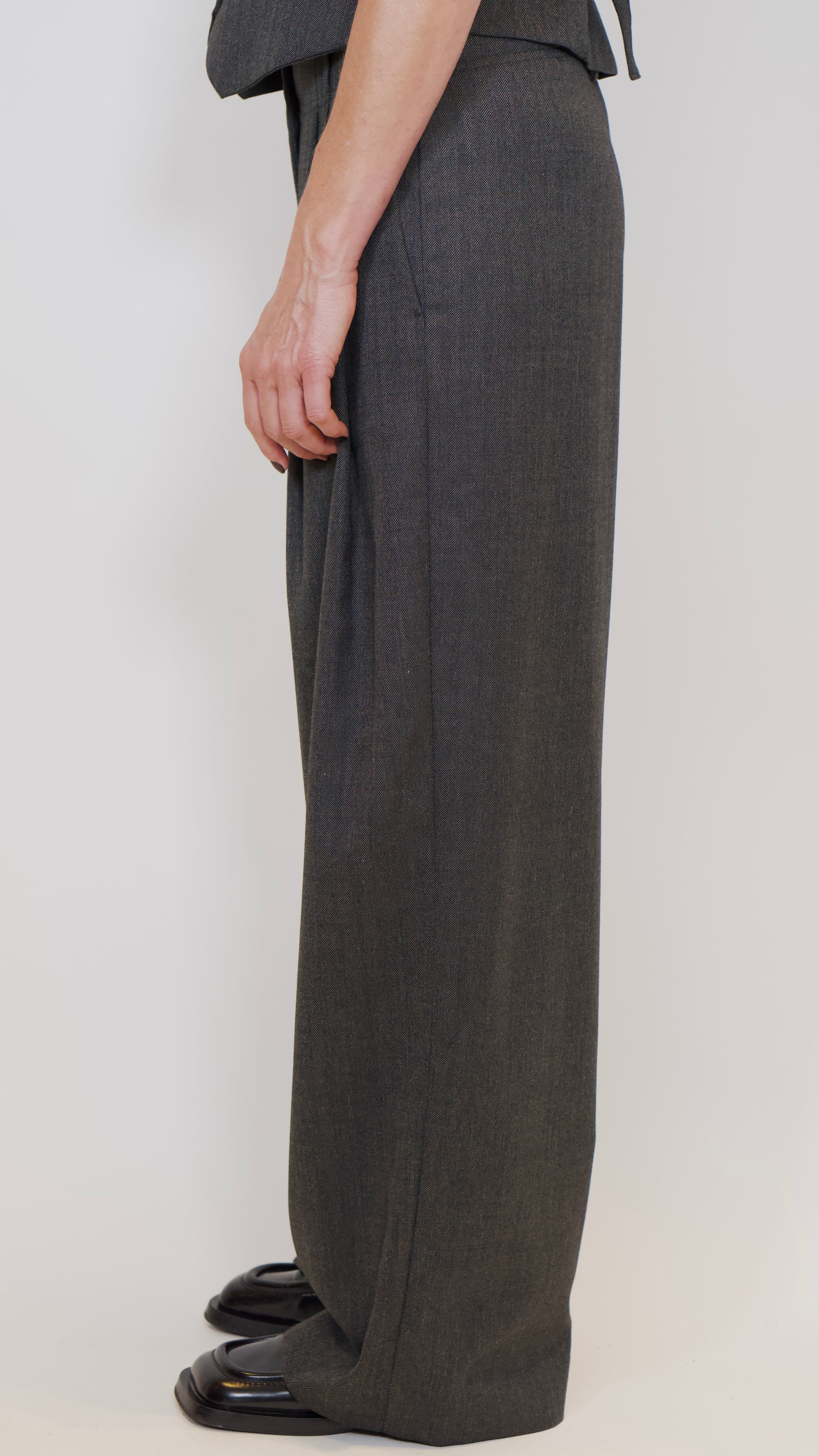 LouLou Pants, Herringbone Black