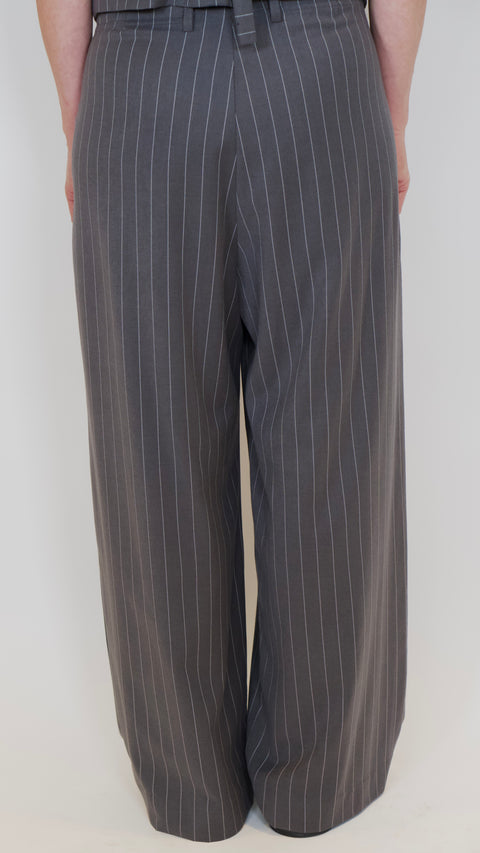 LouLou Pants, Grey Pinstripe