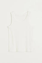 Rib tank top, Off White