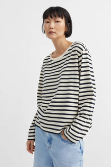 Loui oversized blouse, Dark Navy/White stripe