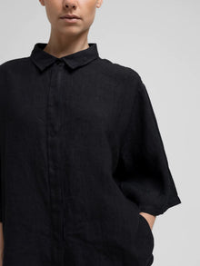 Vega Linen Shirt, Black