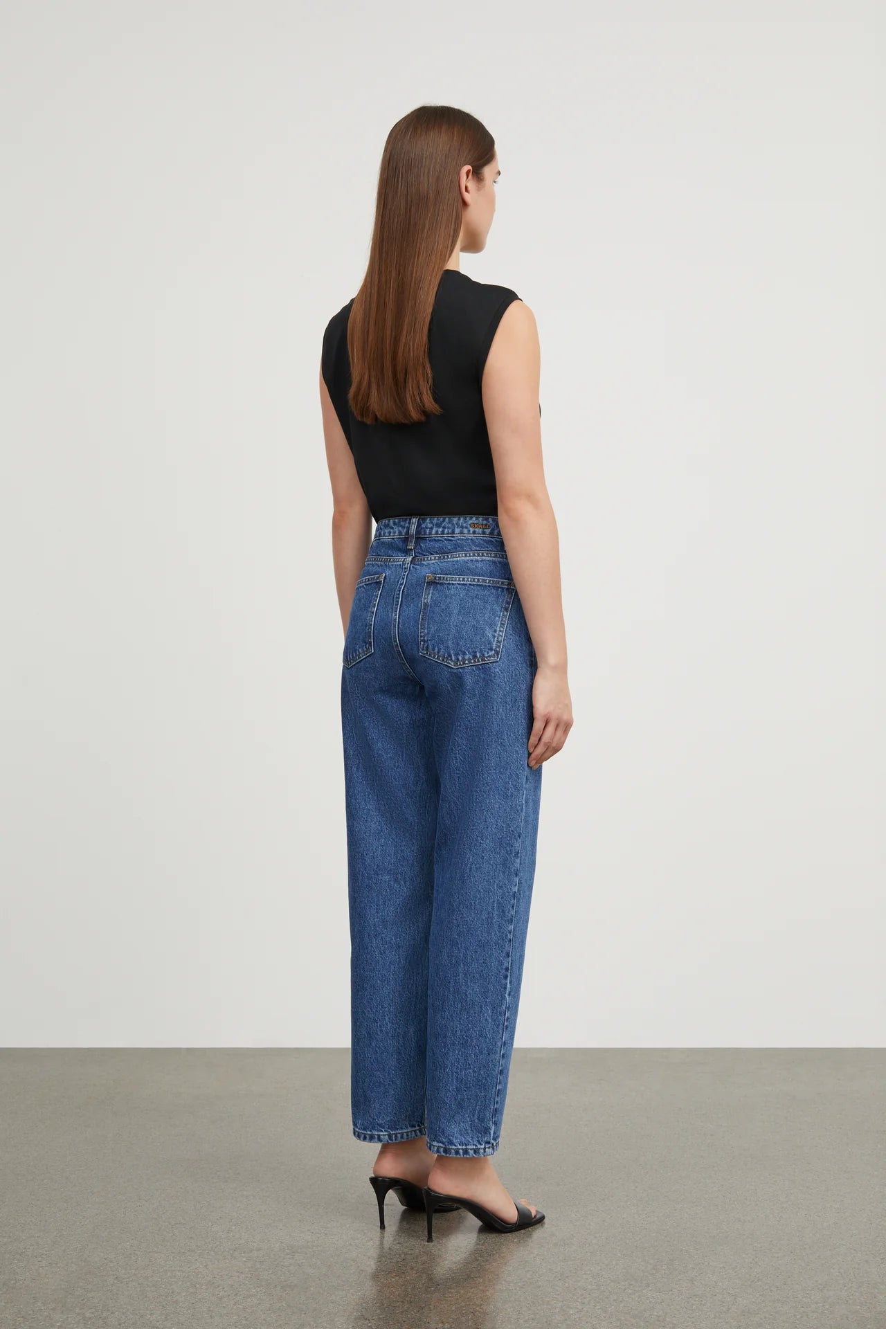 Allison Cropped Jeans, Mid Blue Denim