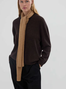 Cashmere Scarf, Dark Camel