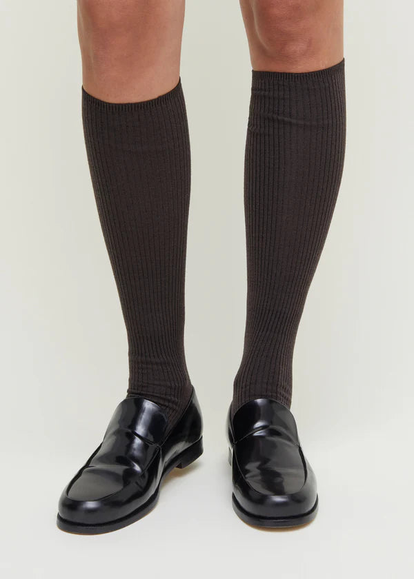 Wool Knee Socks, Black