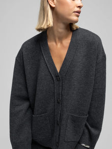 Vigga Cardigan, Dark Grey Melange