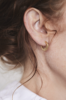 Flat Hoop Earring, 18K Gold