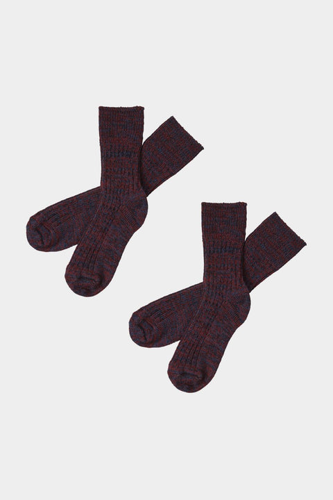 2-Pack Thick Melange Socks, Red