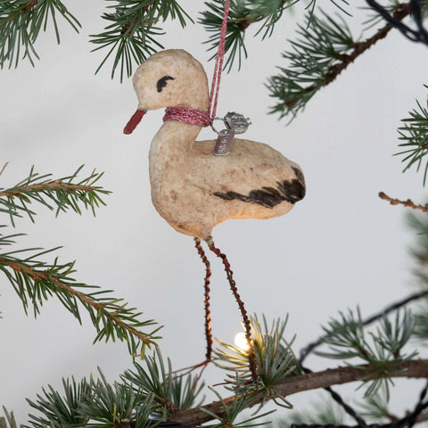 Håndlavet Stork i bomuld & papir