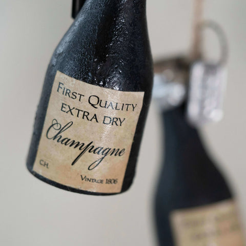 Handmade Wooden Champagne Bottle With Label