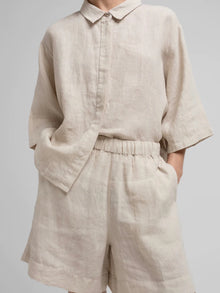 Vega Linen Shorts, Nature