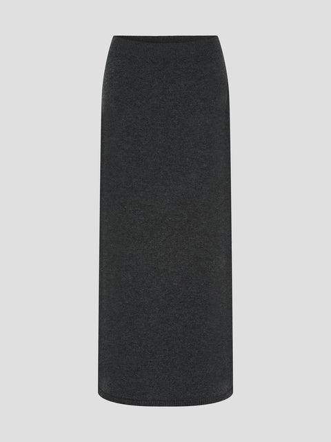 Vigga Knit Skirt, Dark Grey Melange