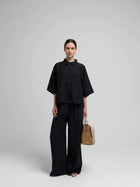 Vega Linen Shirt, Black