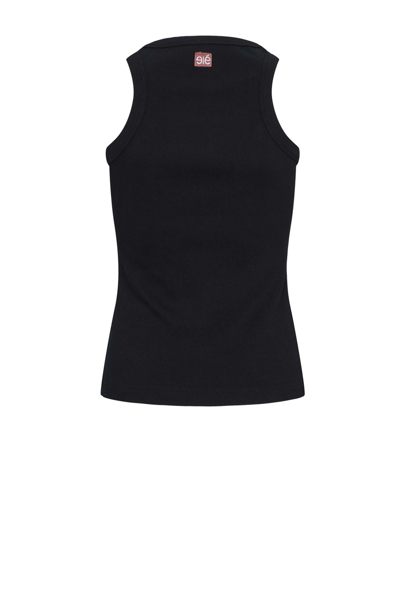 Blossom Racerback Rib Tank, Black