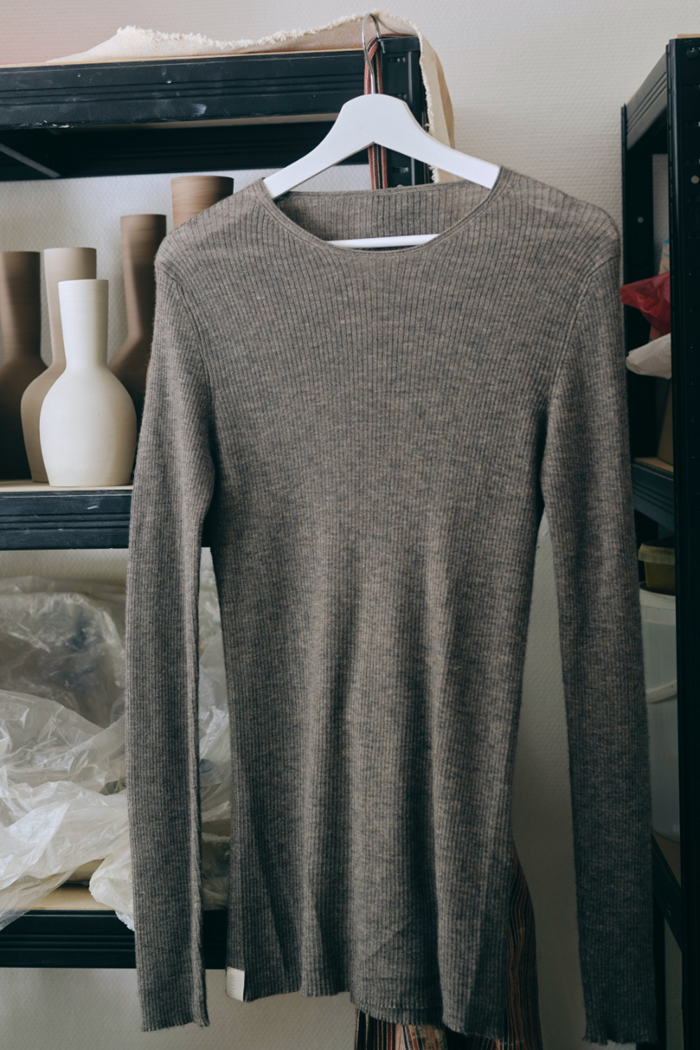 Madigan Cashmere Bluse, Yak Melange